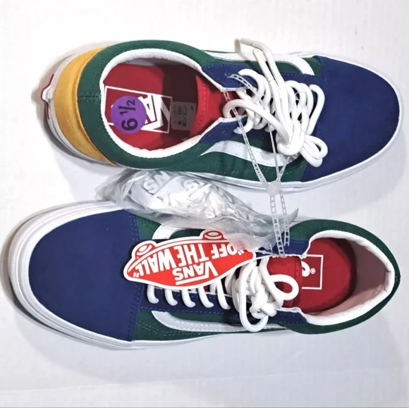 VANS NWT Old Skool Yacht Club multicolor Size 6.5 Mens/womans 8 outdoor casual - Picture 1 of 10